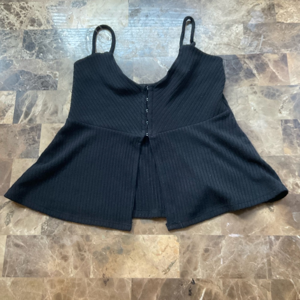 Windsor Black Ribbed Camisole Top